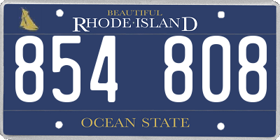 RI license plate 854808