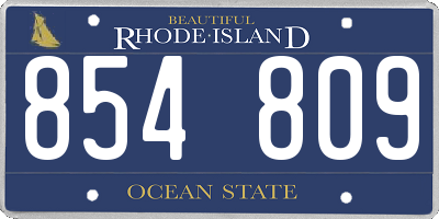 RI license plate 854809