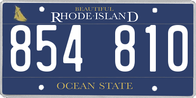 RI license plate 854810