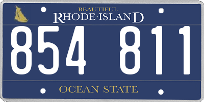 RI license plate 854811