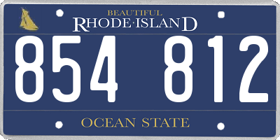 RI license plate 854812