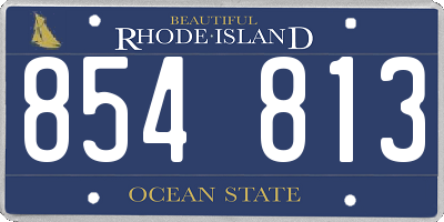 RI license plate 854813