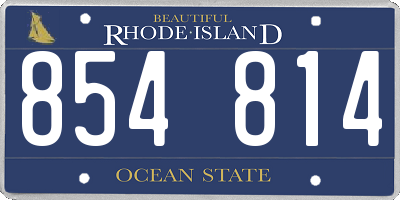 RI license plate 854814