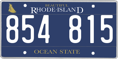 RI license plate 854815