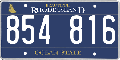 RI license plate 854816
