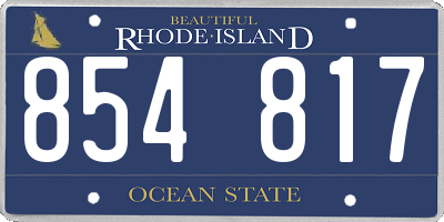 RI license plate 854817