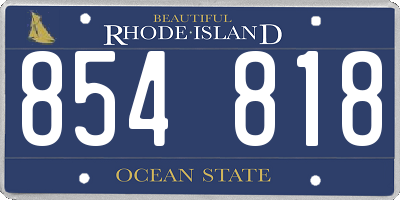RI license plate 854818