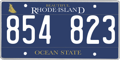 RI license plate 854823