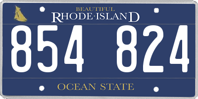 RI license plate 854824