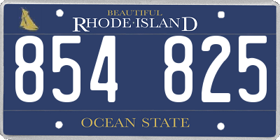 RI license plate 854825