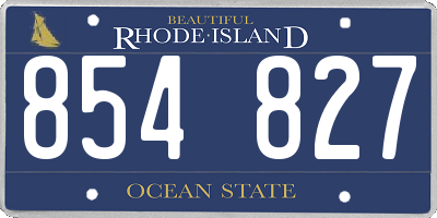 RI license plate 854827