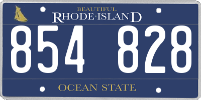 RI license plate 854828