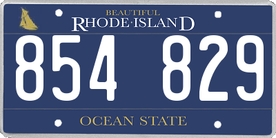 RI license plate 854829