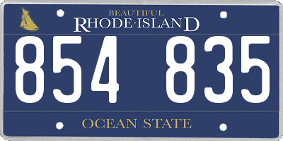 RI license plate 854835