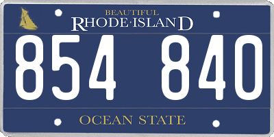 RI license plate 854840