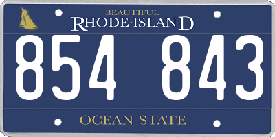 RI license plate 854843