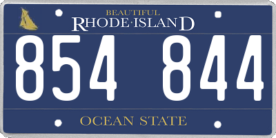 RI license plate 854844