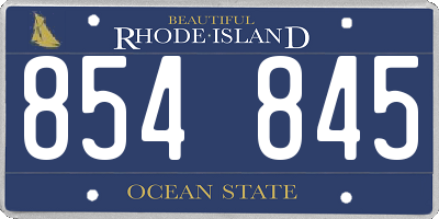 RI license plate 854845