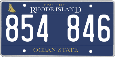 RI license plate 854846