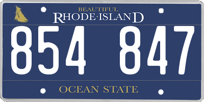RI license plate 854847