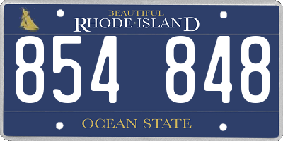 RI license plate 854848