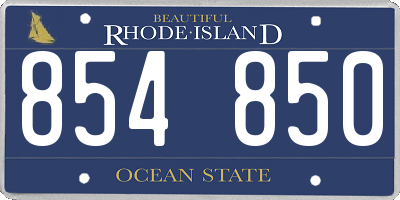 RI license plate 854850
