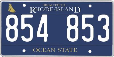 RI license plate 854853