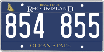 RI license plate 854855