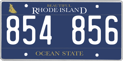 RI license plate 854856