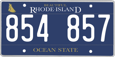RI license plate 854857