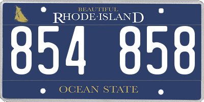 RI license plate 854858