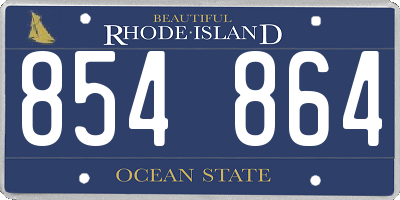 RI license plate 854864