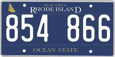 RI license plate 854866