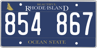 RI license plate 854867