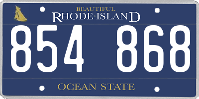 RI license plate 854868