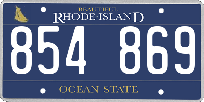 RI license plate 854869