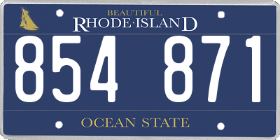 RI license plate 854871