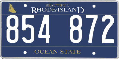 RI license plate 854872