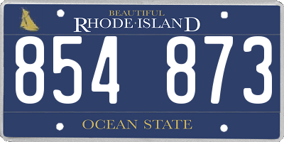 RI license plate 854873