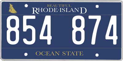 RI license plate 854874