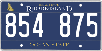RI license plate 854875