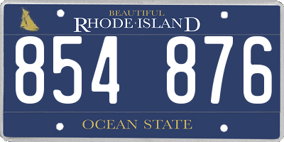 RI license plate 854876