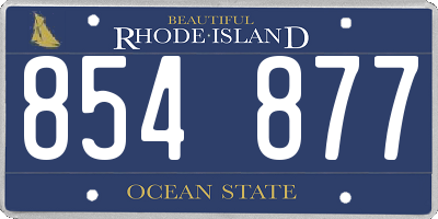 RI license plate 854877