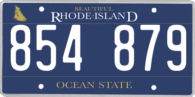 RI license plate 854879
