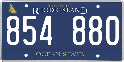 RI license plate 854880