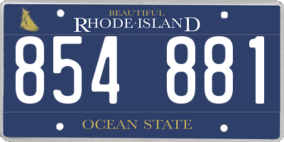 RI license plate 854881