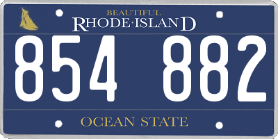 RI license plate 854882