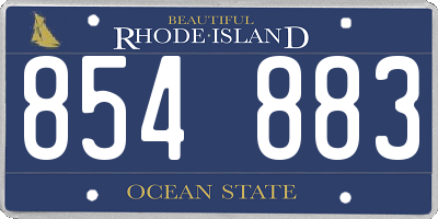 RI license plate 854883