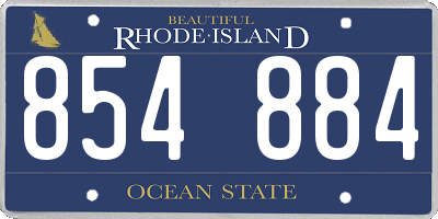 RI license plate 854884