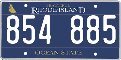 RI license plate 854885
